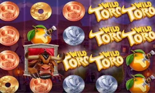 Wild Toro base game screenshot showing reels and features