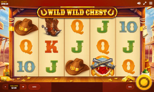 Wild Wild Chest base game screenshot showing reels and features