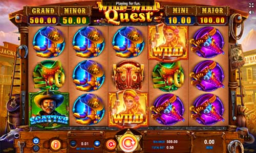 Wild Wild Quest base game screenshot showing reels and features