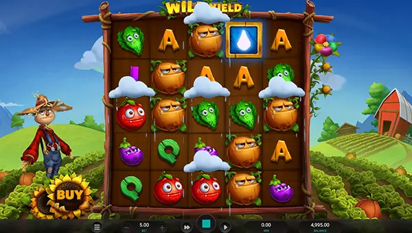 Wild Yield base game screenshot showing reels and features