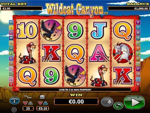 Wildcat Canyon Slot Base Game Wildcat Canyon base game screenshot showing reels and features