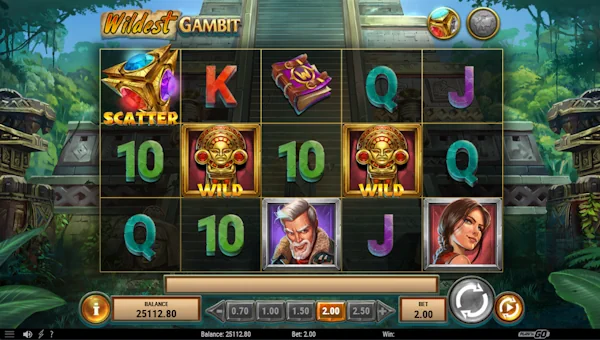 Wildest Gambit base game screenshot showing reels and features