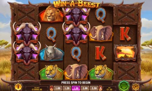Win a Beest base game screenshot showing reels and features