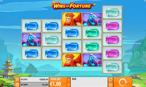 Wins of Fortune Slot Base Game Wins of Fortune base game screenshot showing reels and features