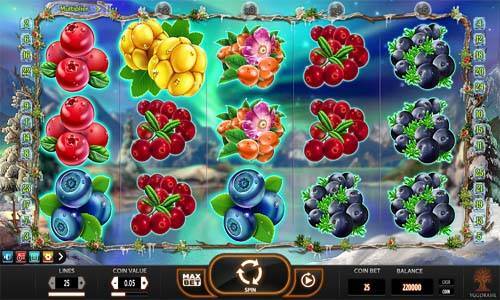 Winter Berries base game screenshot showing reels and features