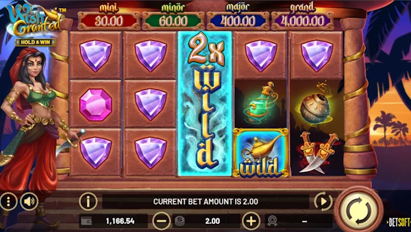 Wish Granted base game screenshot showing reels and features