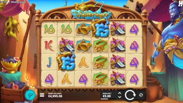 Wishbringer base game screenshot showing reels and features