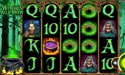 Witches Wild Brew base game screenshot showing reels and features