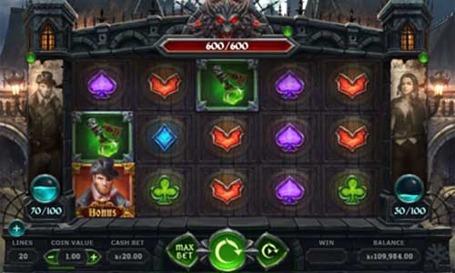 Wolf Hunters base game screenshot showing reels and features