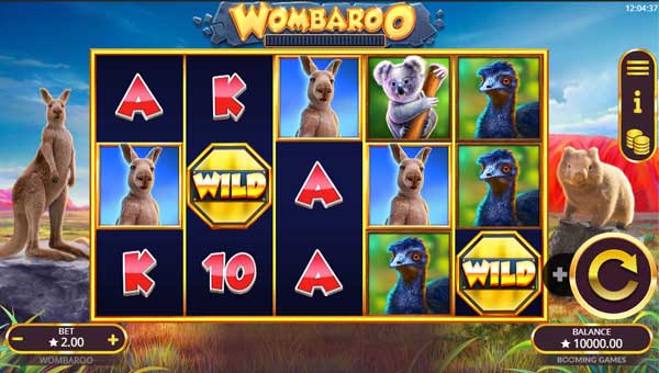Wombaroo base game screenshot showing reels and features