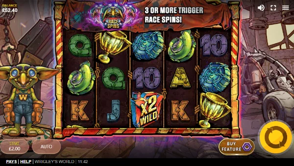 Wrigleys World base game screenshot showing reels and features
