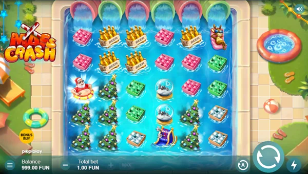 Xmas Crash base game screenshot showing reels and features