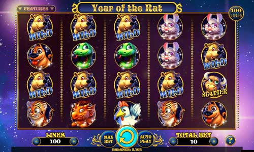 Year of the Rat base game screenshot showing reels and features