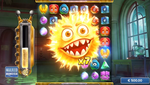 Screenshot of ZapLab slot demo showing reels and bonus game features